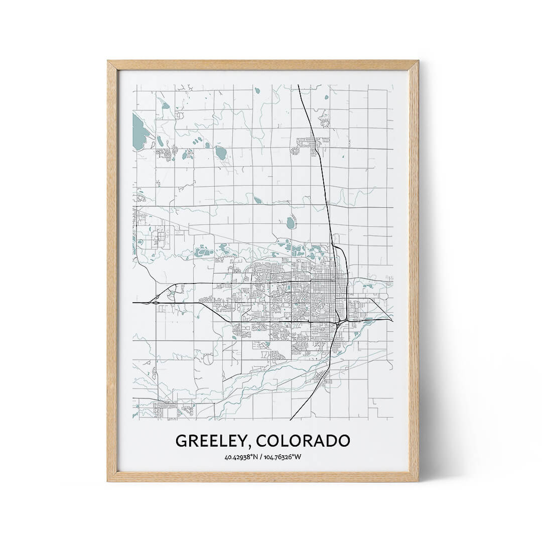 Greeley city map poster