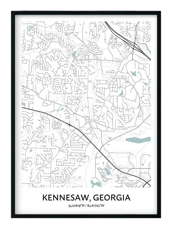 Kennesaw Map Poster Your City Map Art Positive Prints
