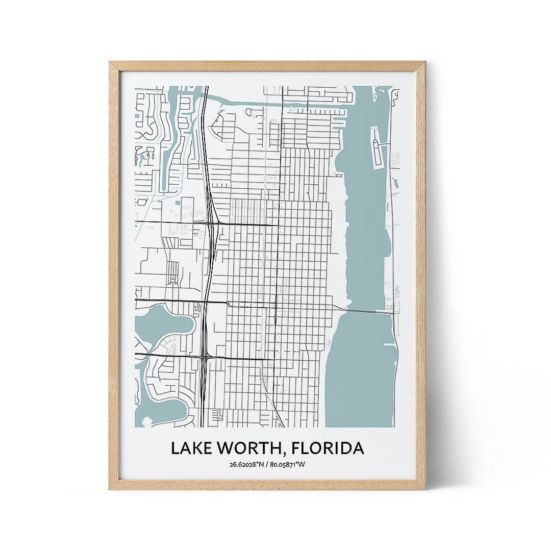 Lake Worth Map Poster - Your City Map Art - Positive Prints