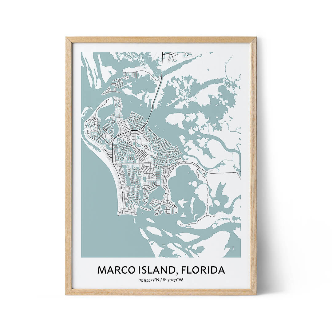 Marco Island city map poster