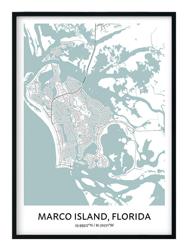 Marco Island Map Poster - Your City Map Art - Positive Prints