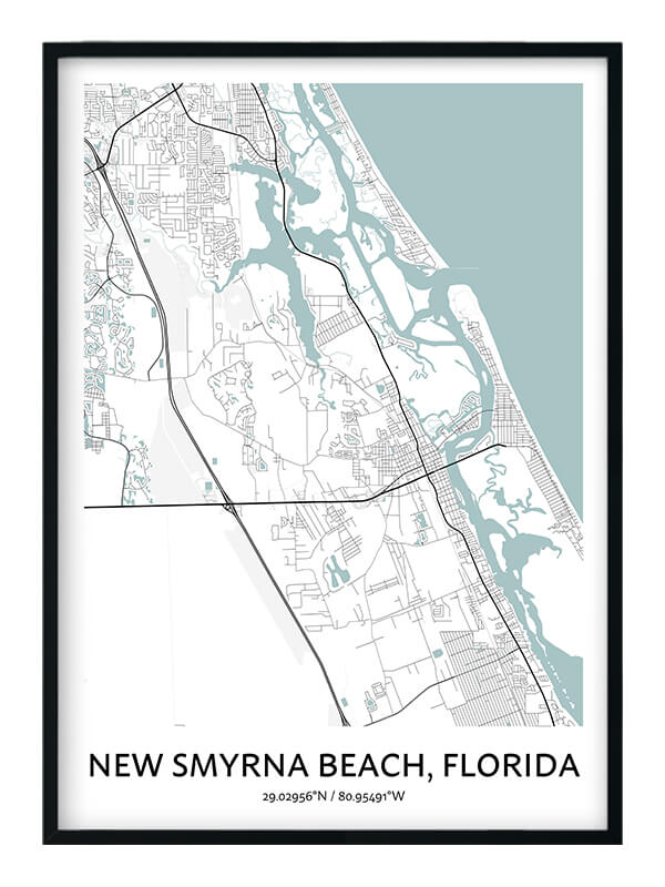 New Smyrna Map Poster - Your City Map Art - Positive Prints