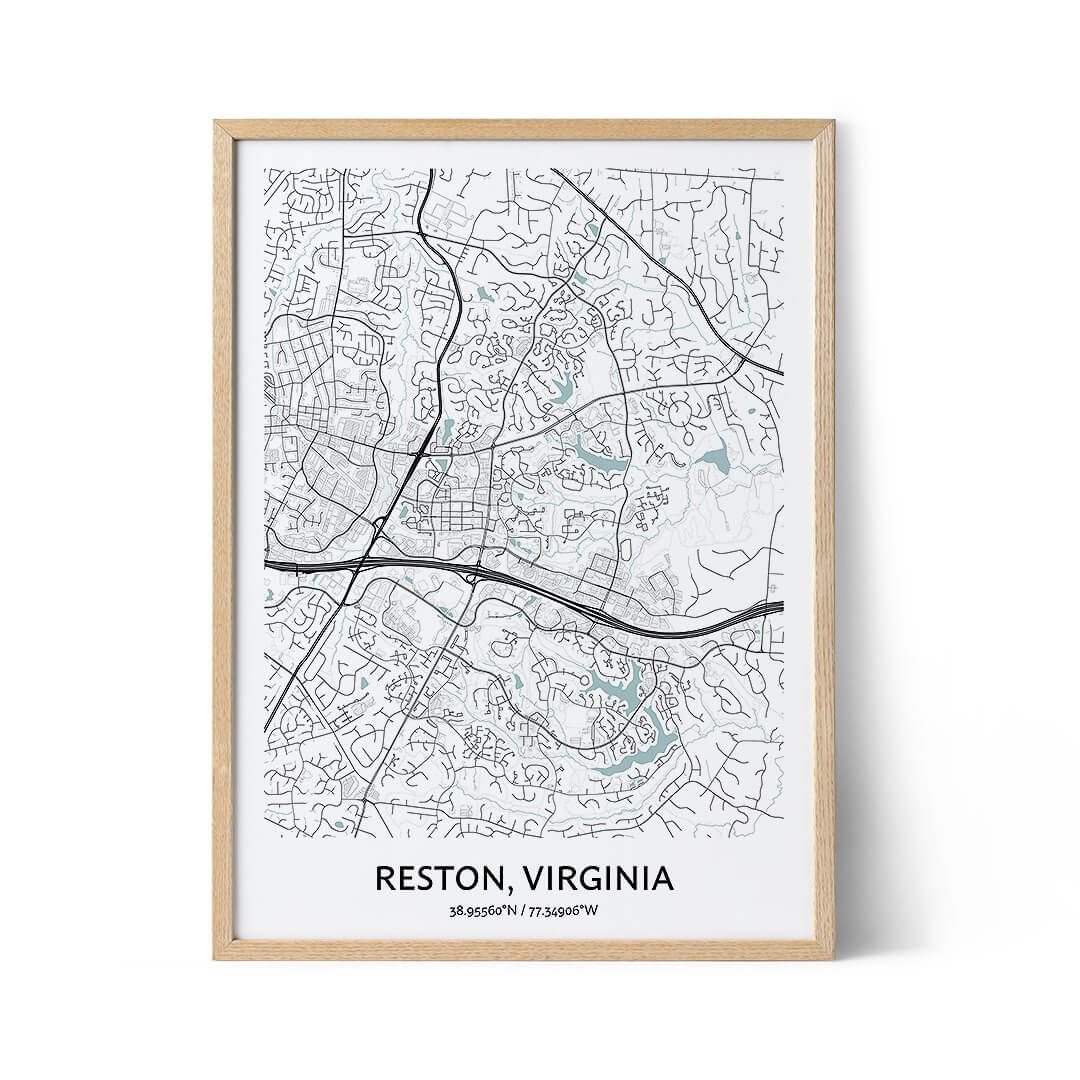 Reston city map poster