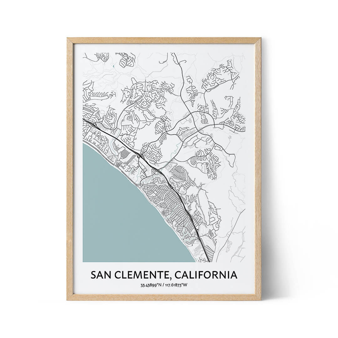 San Clemente city map poster