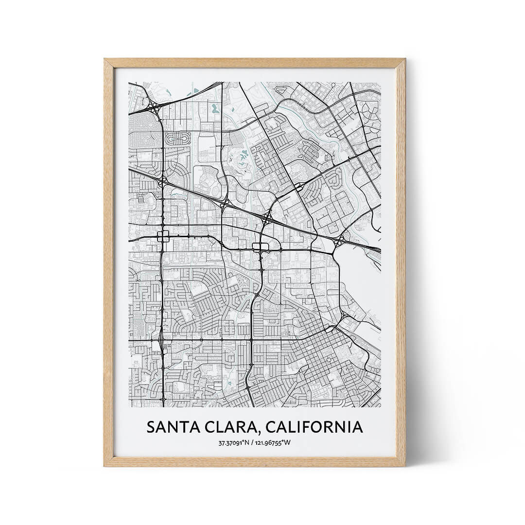 Santa Clara city map poster