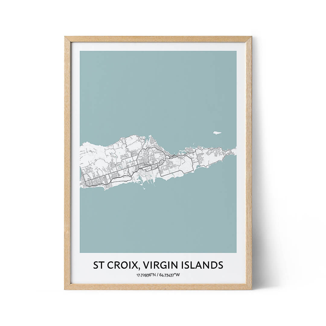 St Croix city map poster