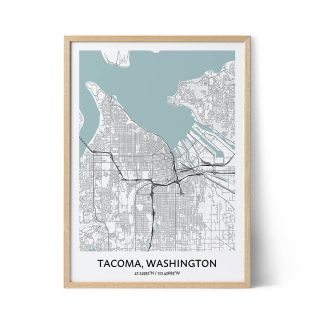 Tacoma city map poster