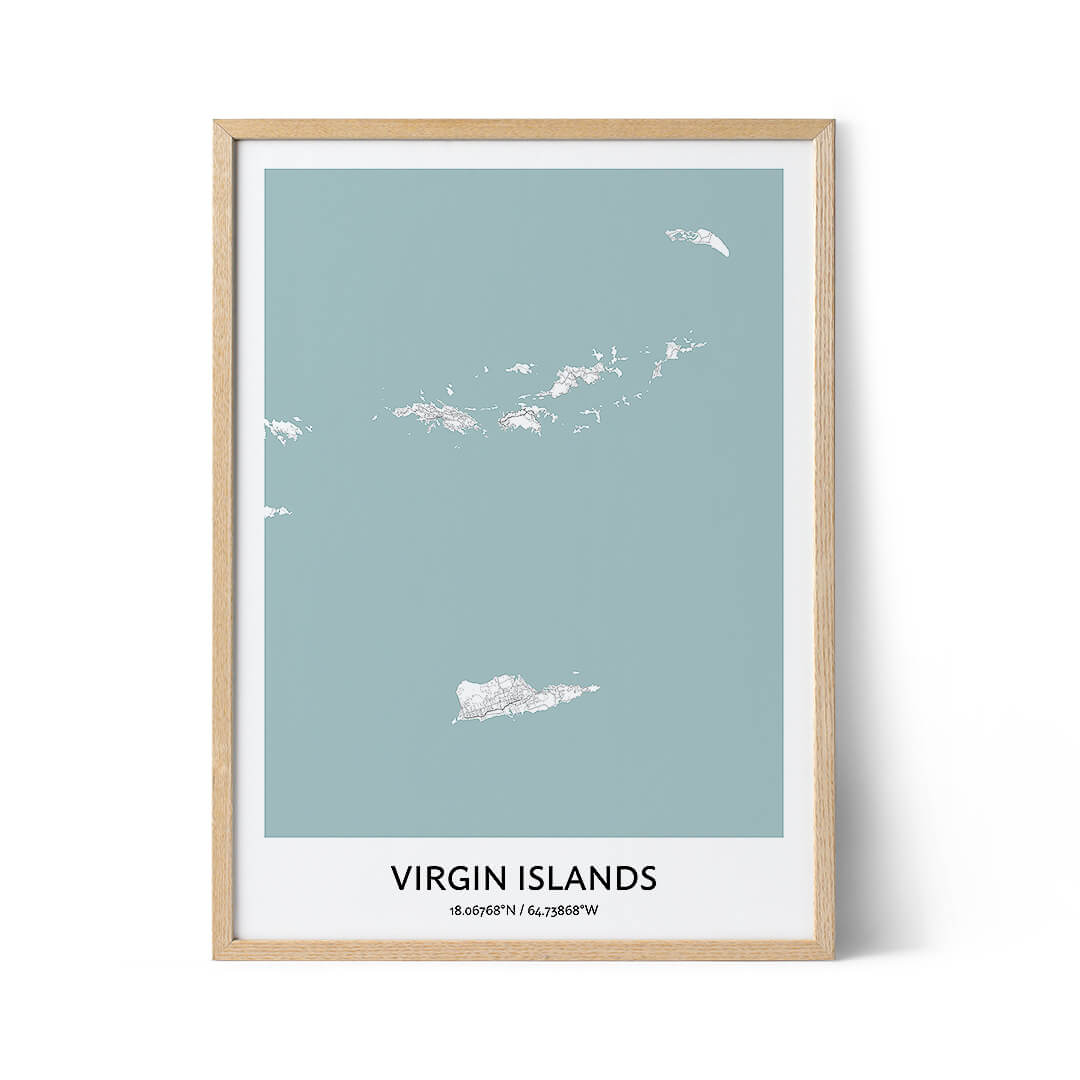 Virgin Islands city map poster