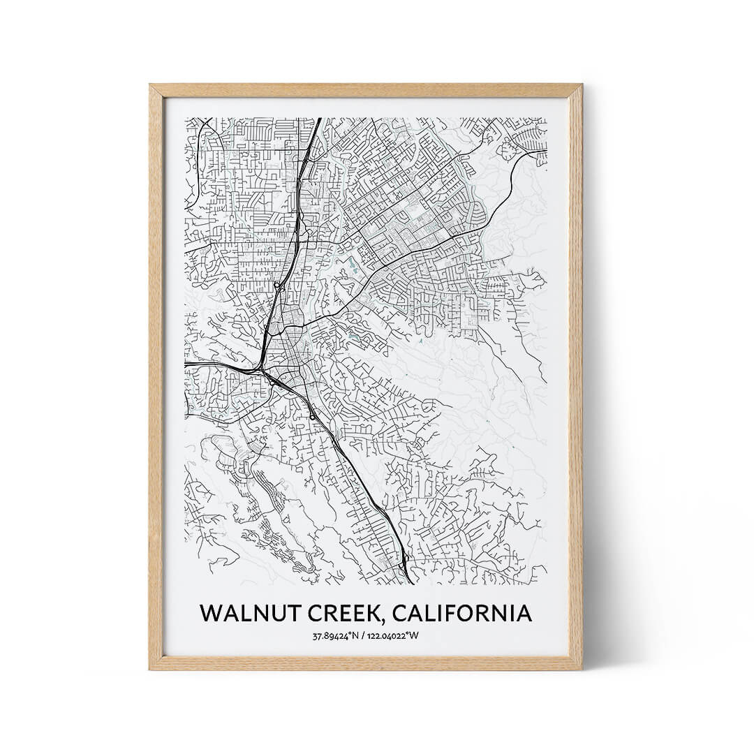 Walnut Creek city map poster