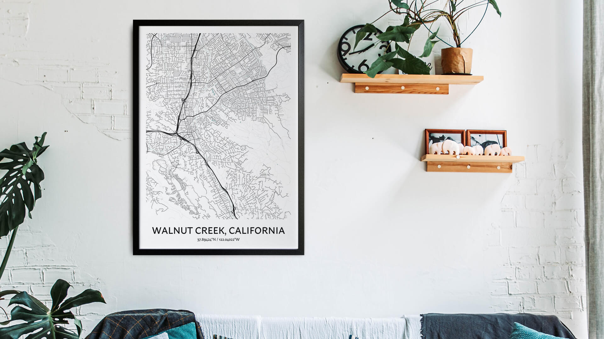 Walnut Creek Map Poster Your City Map Art Positive Prints