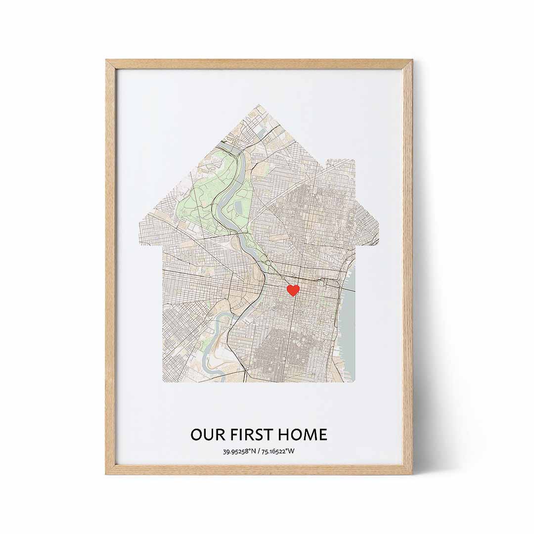our first home map print