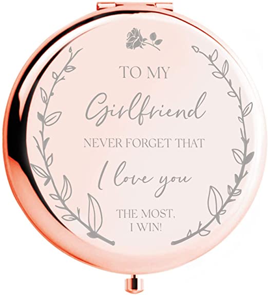 Romantic Gift Ideas for Girlfriend’s Birthday - Rose Gold Compact Mirror
