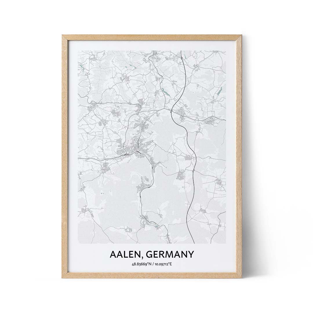 Aalen city map poster