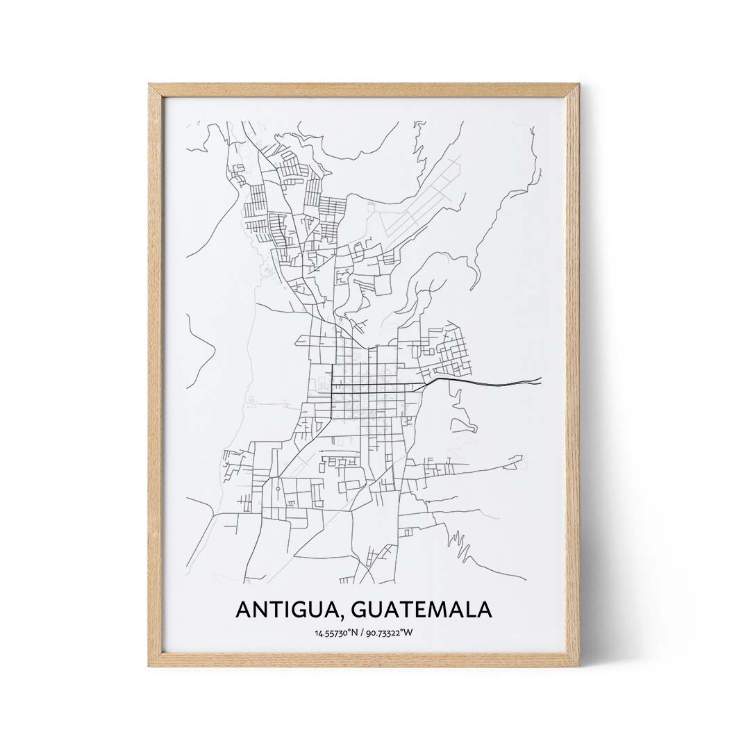 Antigua city map poster