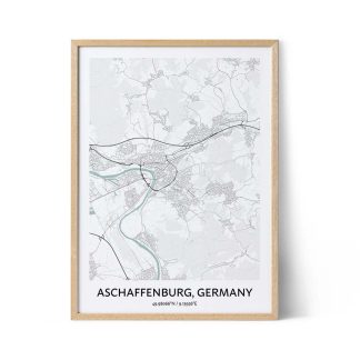 Aschaffenburg city map poster