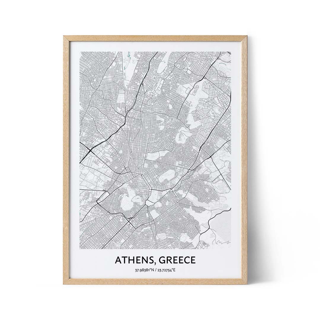 Athens city map poster