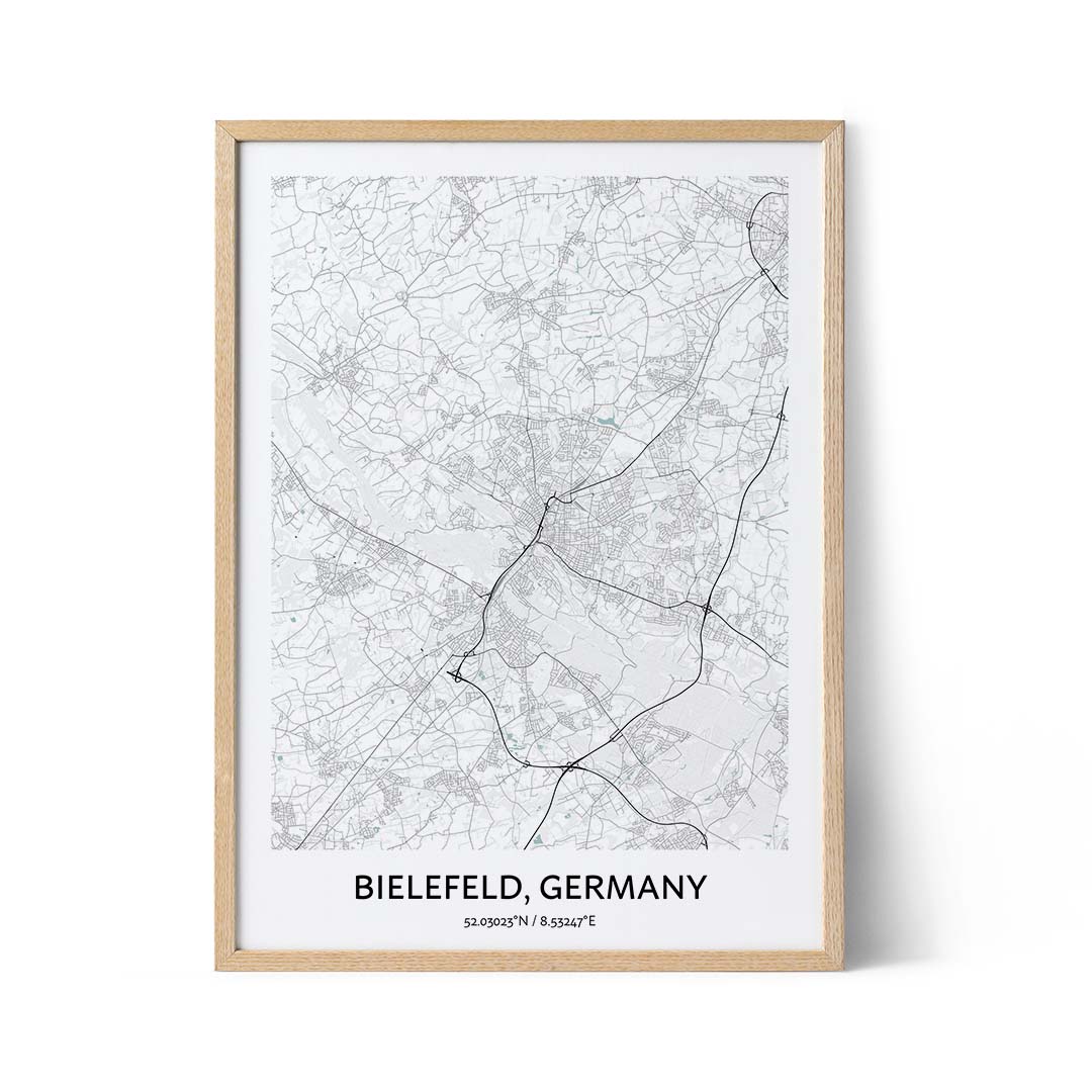 Affiche du plan de la ville de Bielfeld