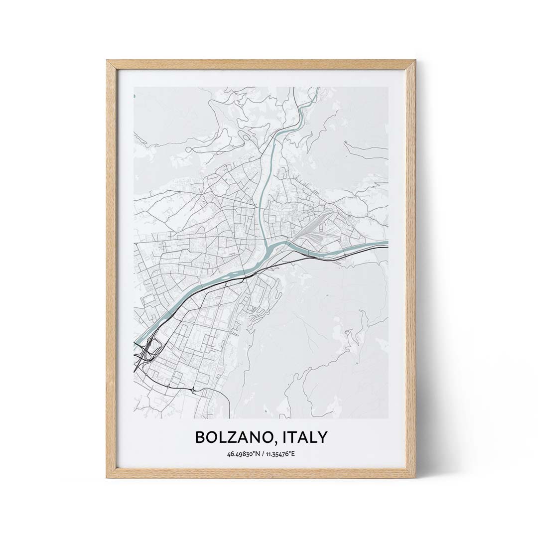 Bolzano city map poster