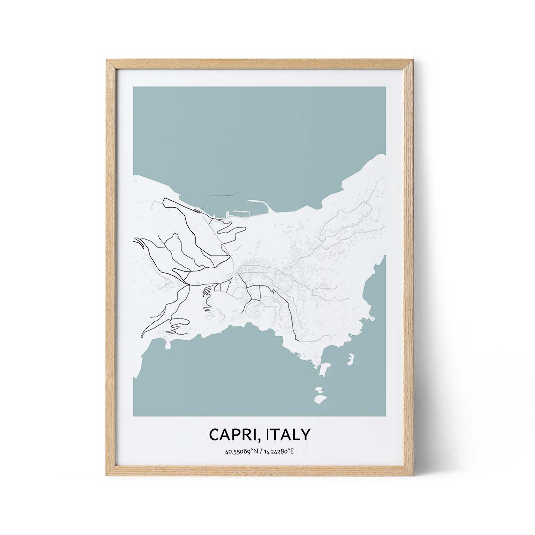 Capri city map poster