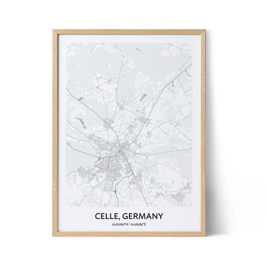 Celle city map poster