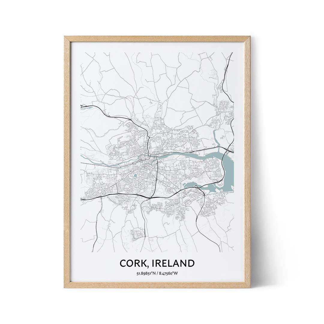 Cork city map poster