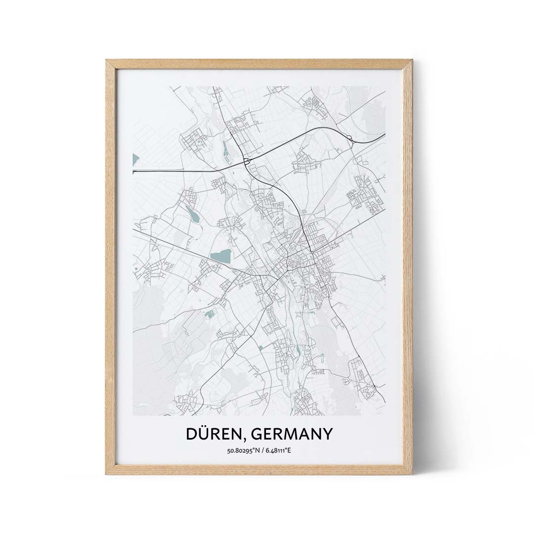 Duren city map poster