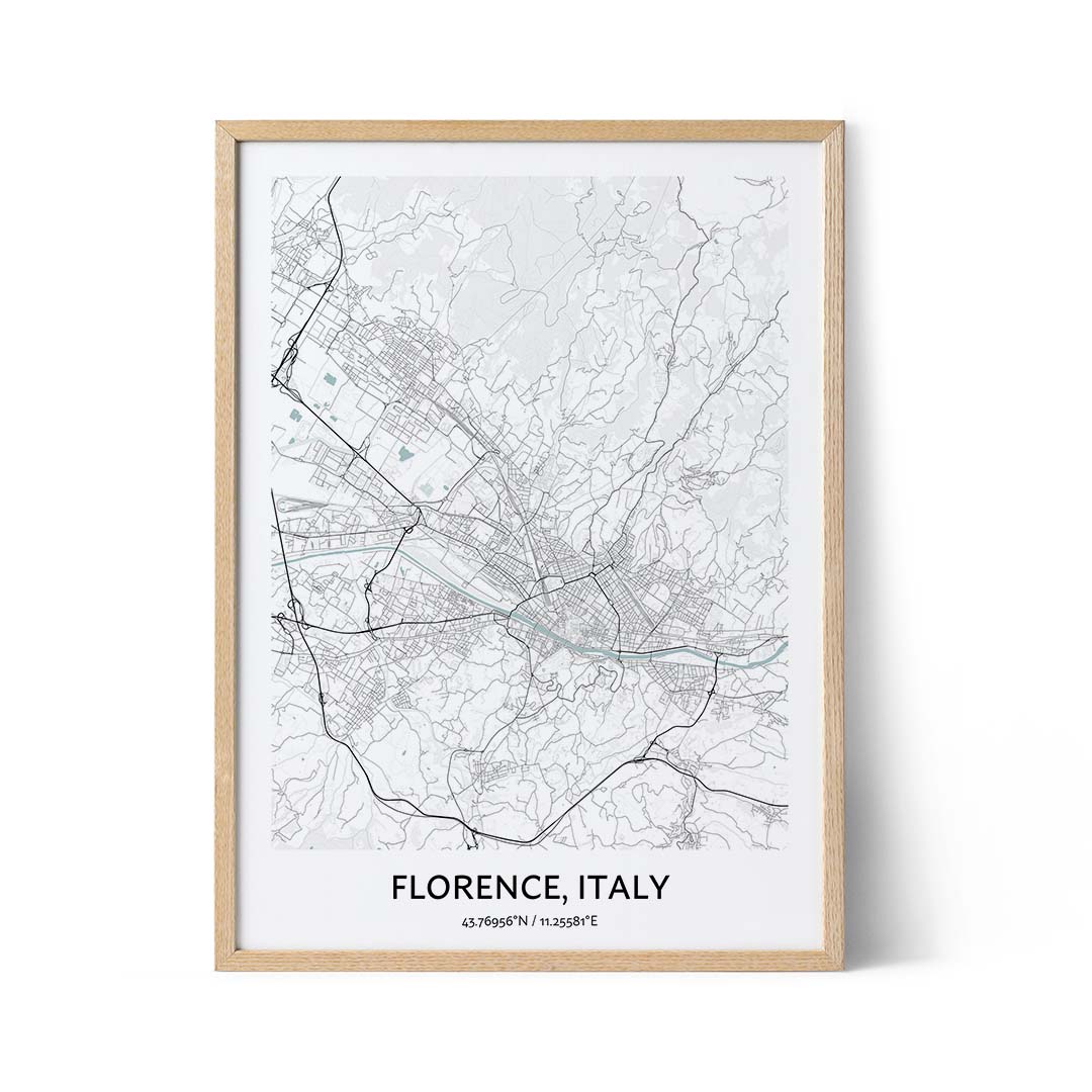 Florence city map poster