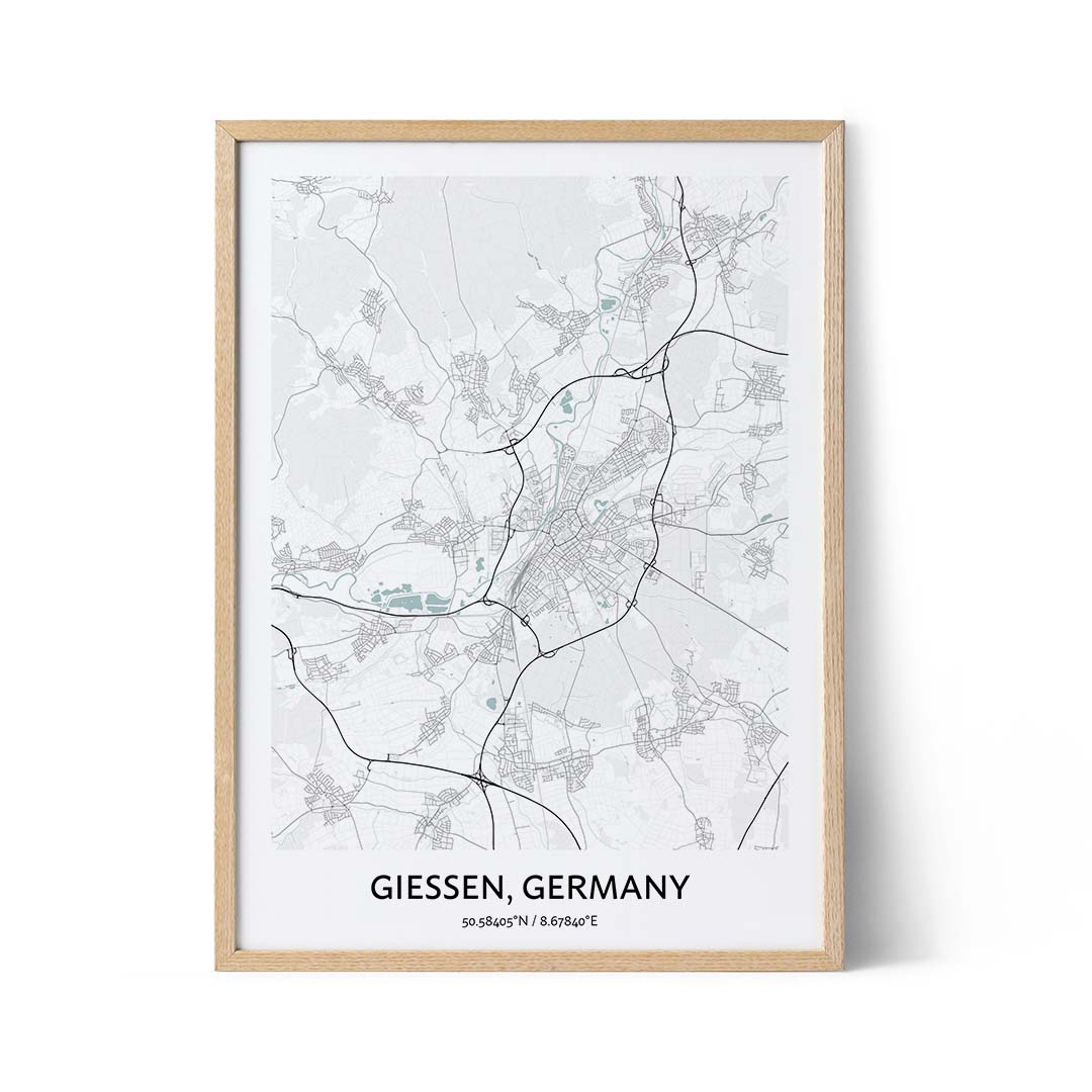 Giessen city map poster