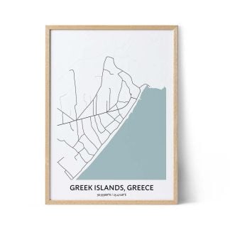 Greek Islands city map poster