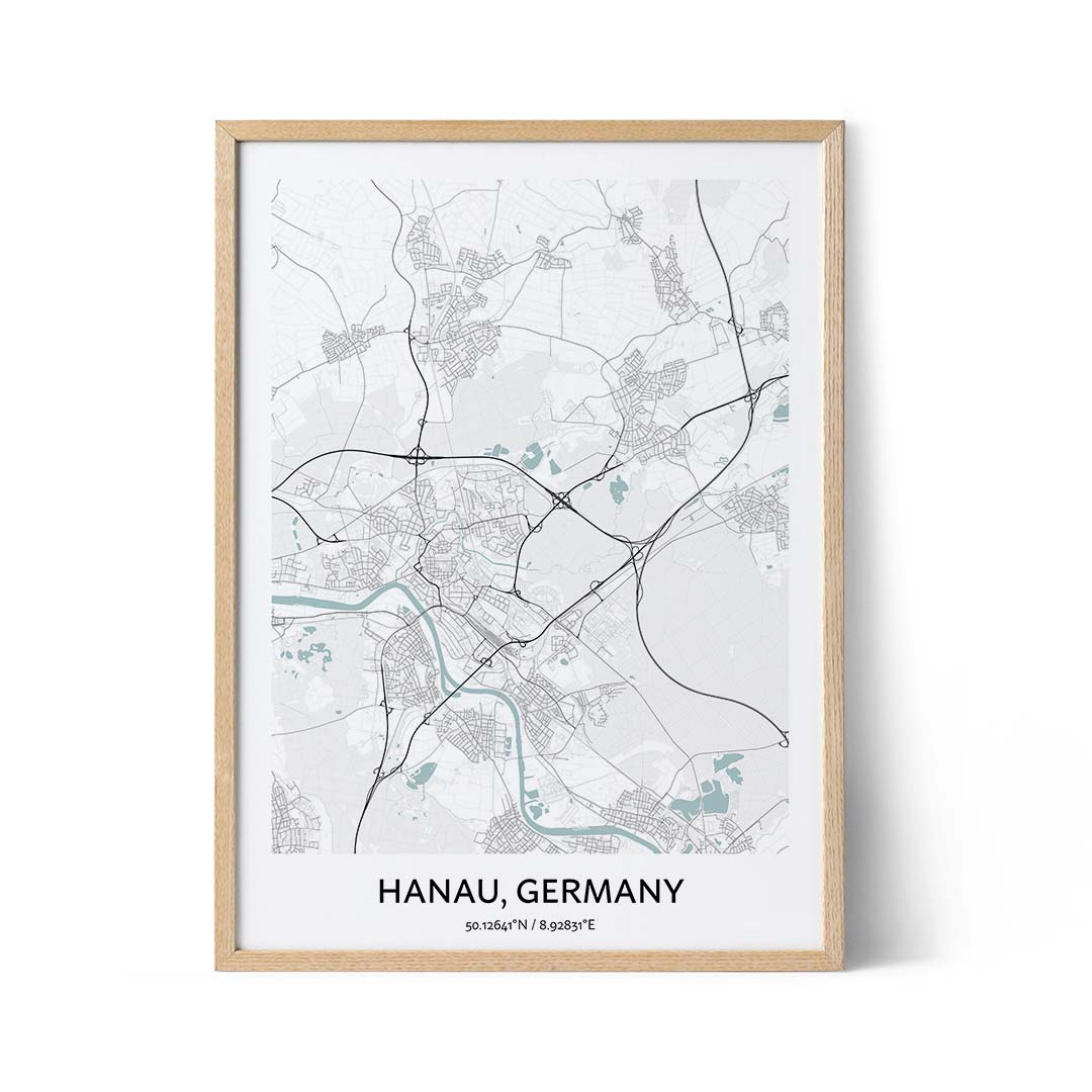 Affiche du plan de la ville de Hanau