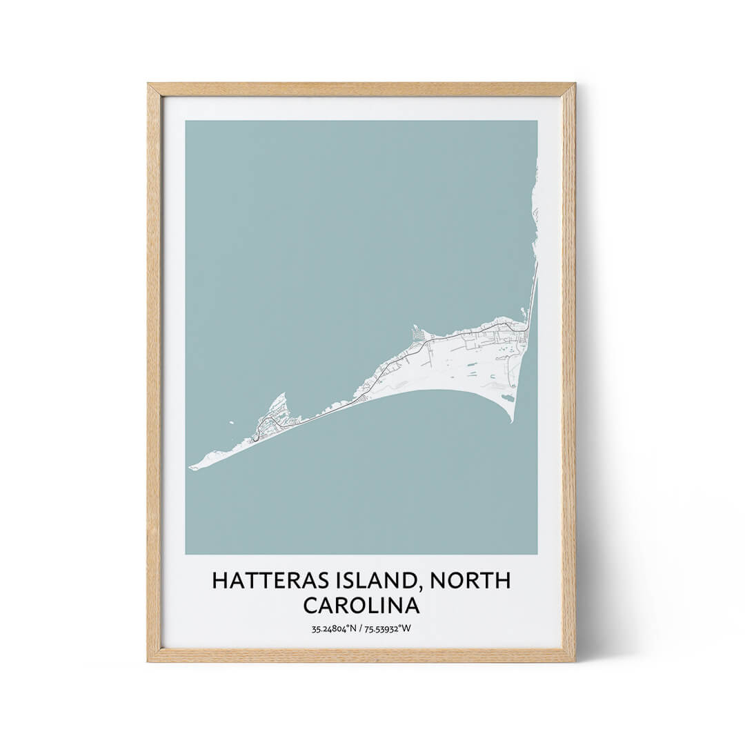 Hatteras Island city map poster