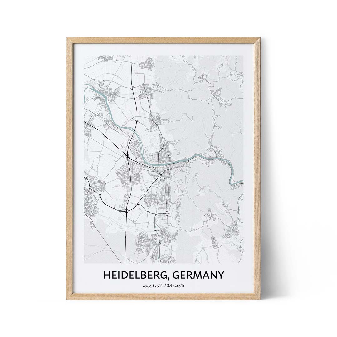 Heidelberg city map poster