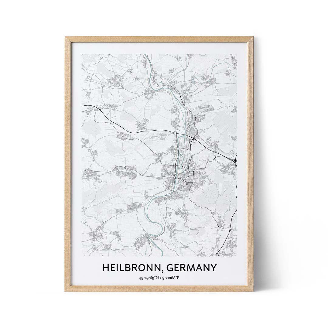 Affiche du plan de la ville de Heilbronn