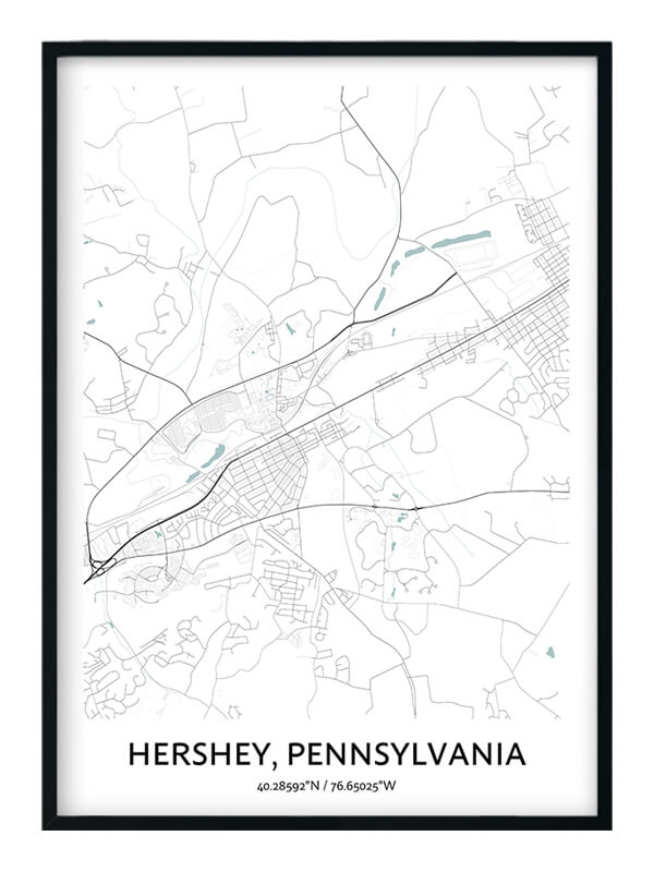 Hershey Map Poster - Your City Map Art - Positive Prints