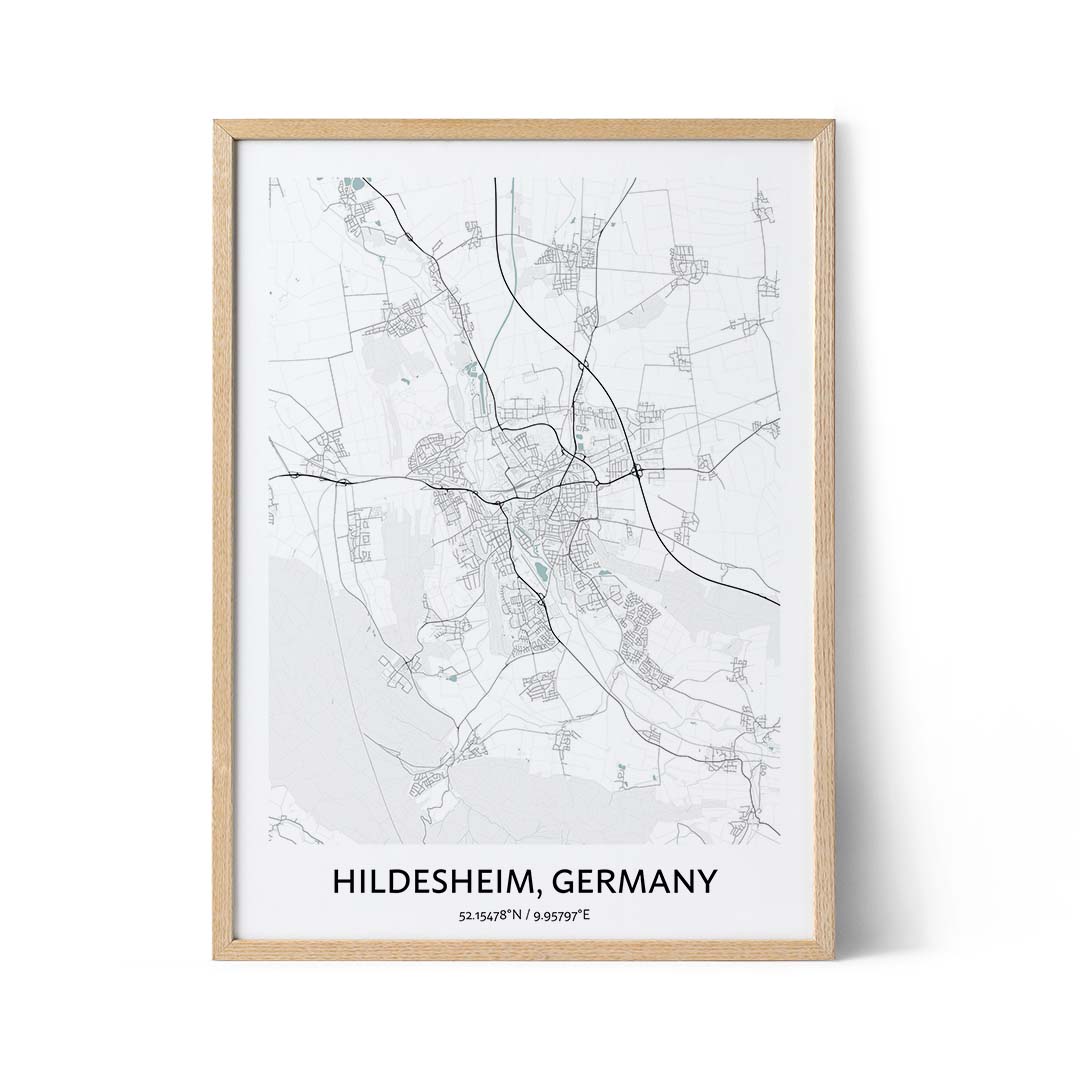 Affiche du plan de la ville de Hildesheim