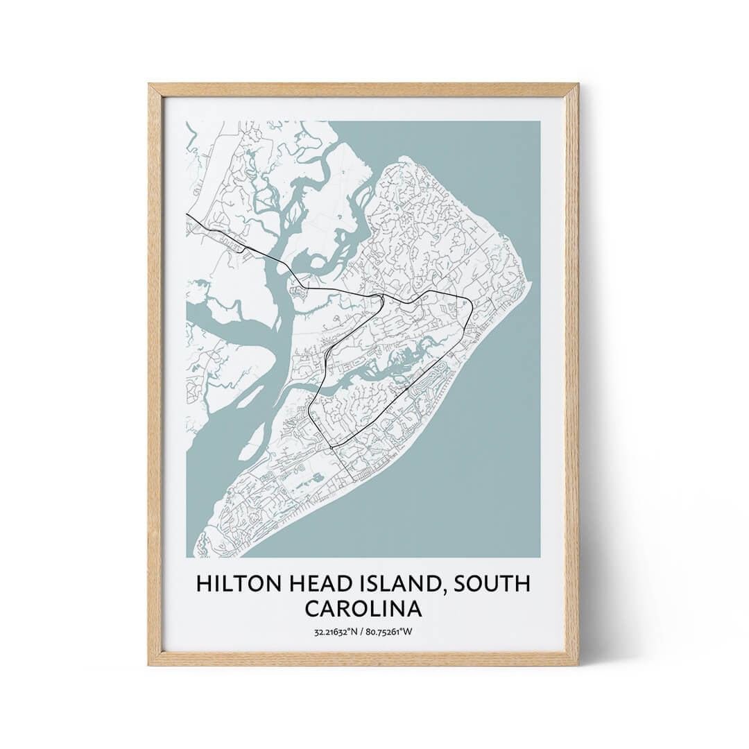 Hilton Head Island City Map Poster 