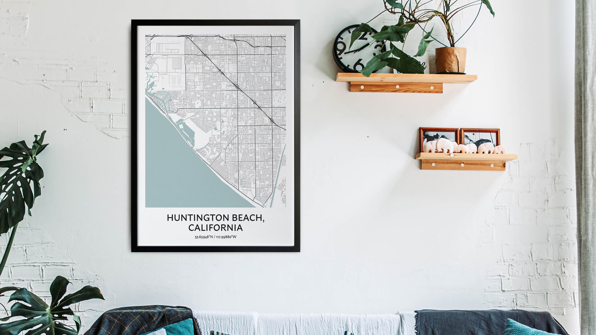 Huntington Beach Map Poster - Your City Map Art - Positive Prints