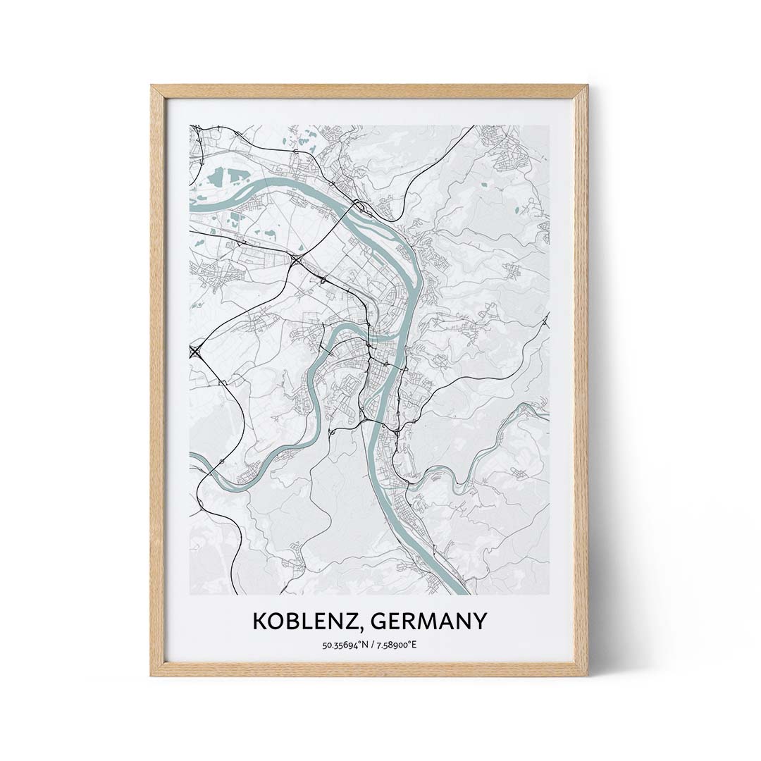 Koblenzer Stadtplan Poster