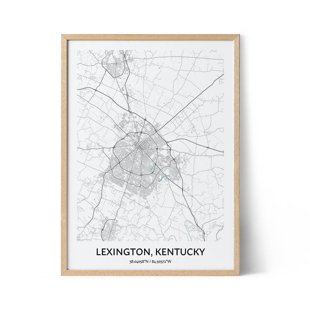 Lexington city map poster