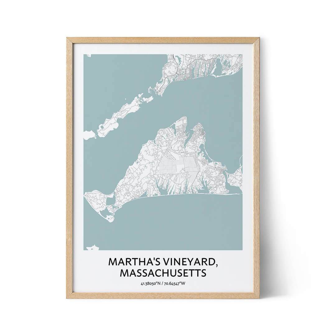 Martha's Vineyard city map poster