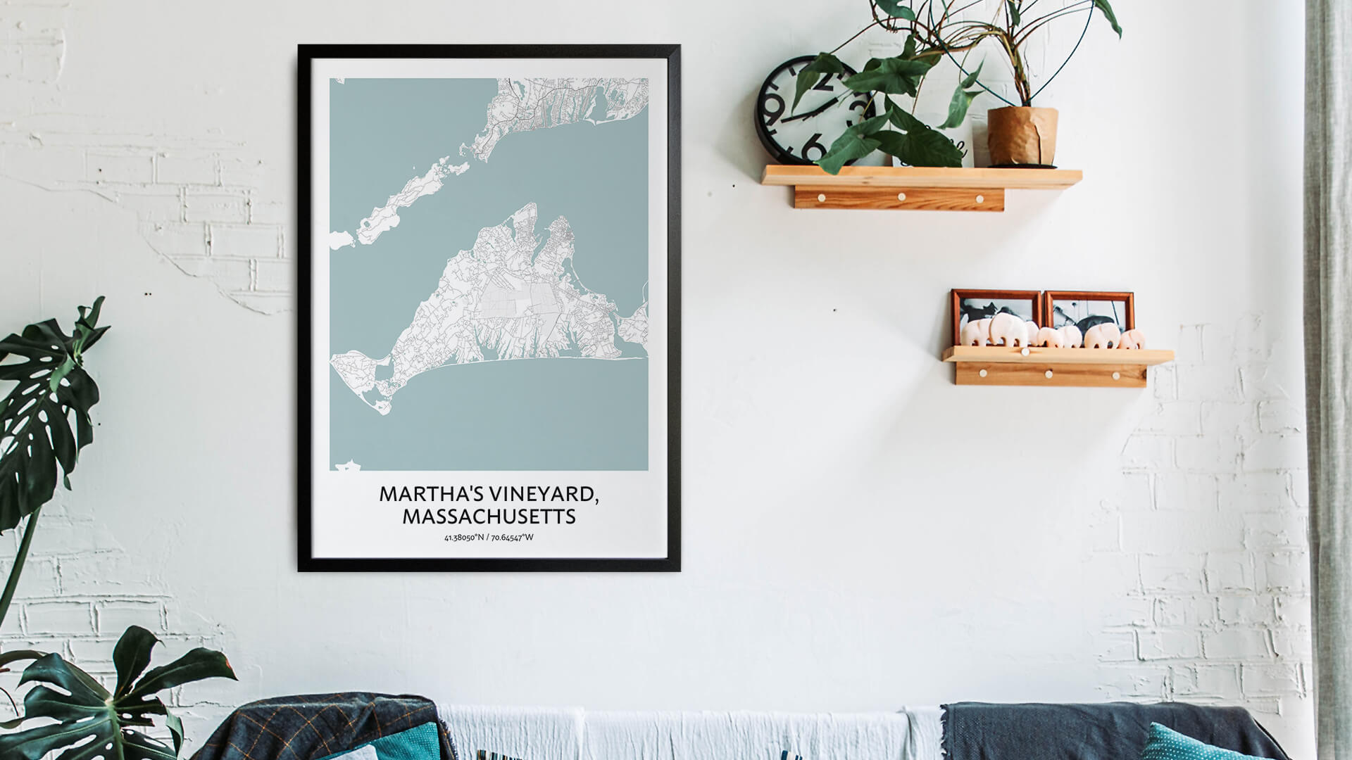 Martha S Vineyard Map Poster Your City Map Art Positive Prints   Marthas Vineyard Map Art 