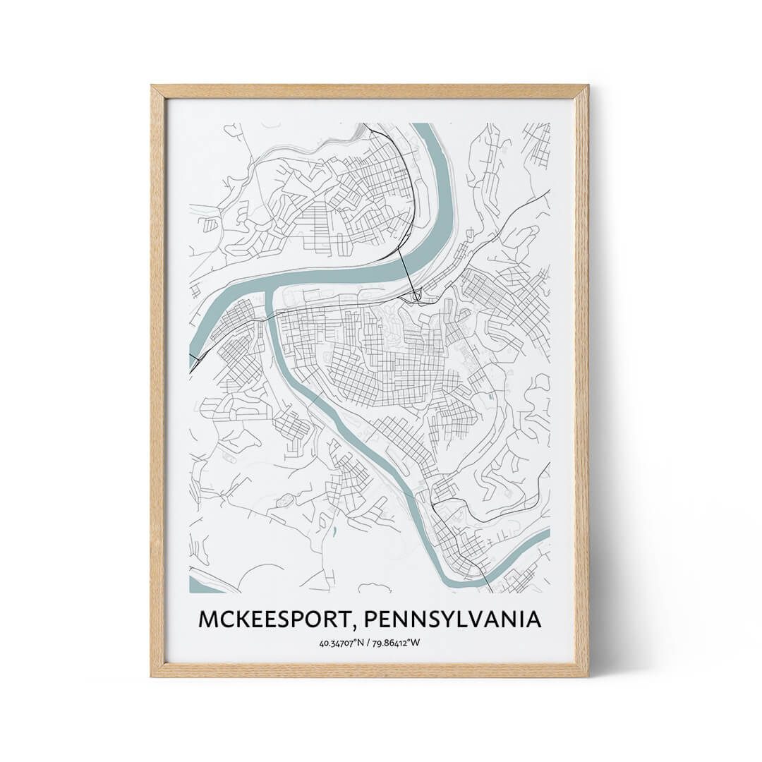 McKeesport city map poster