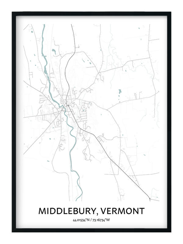 Middlebury Map Poster - Your City Map Art - Positive Prints