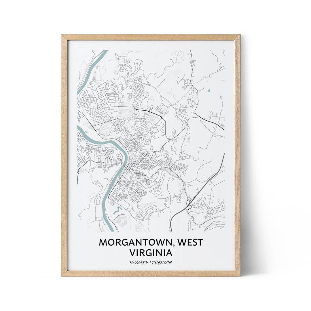 Morgantown city map poster