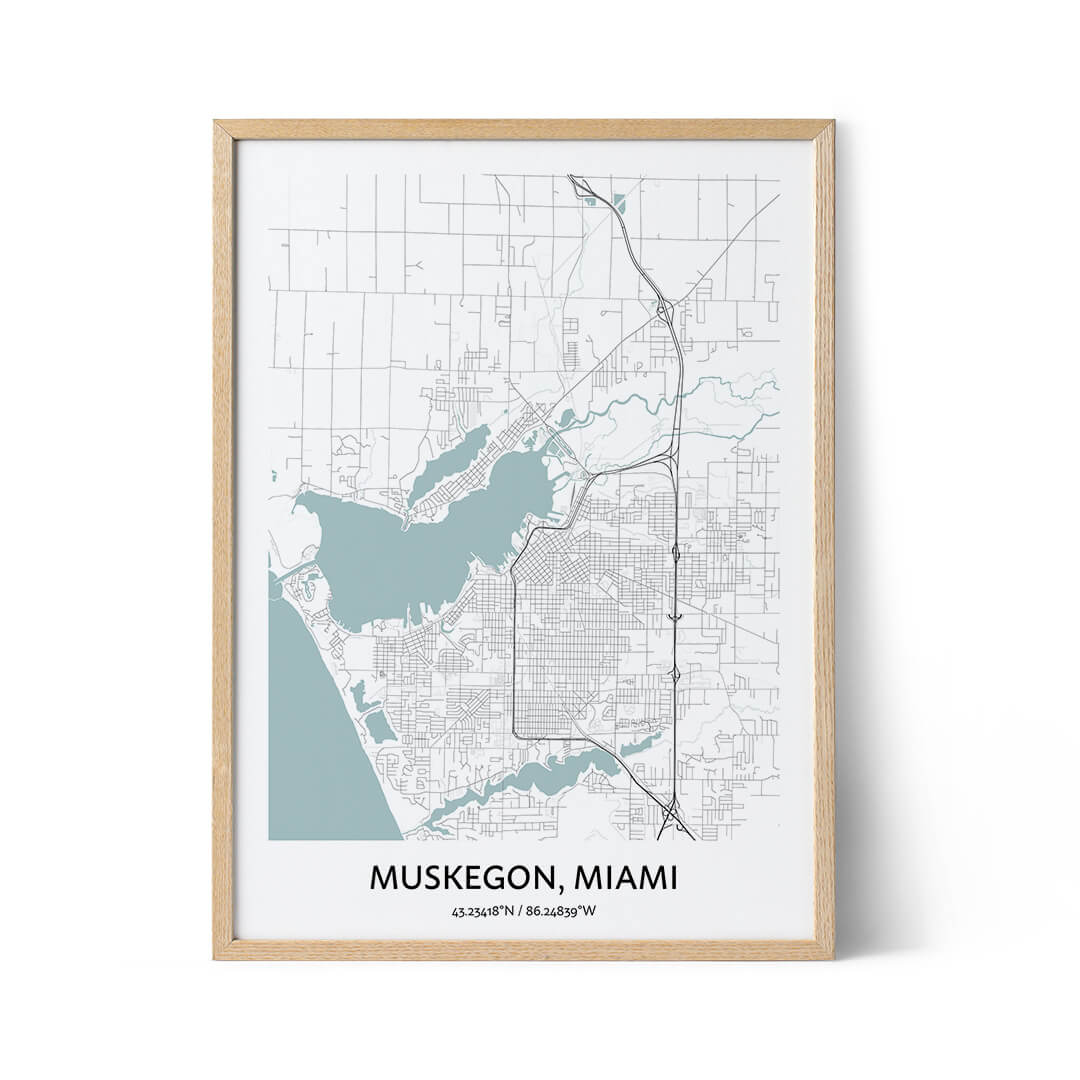 Muskegon city map poster