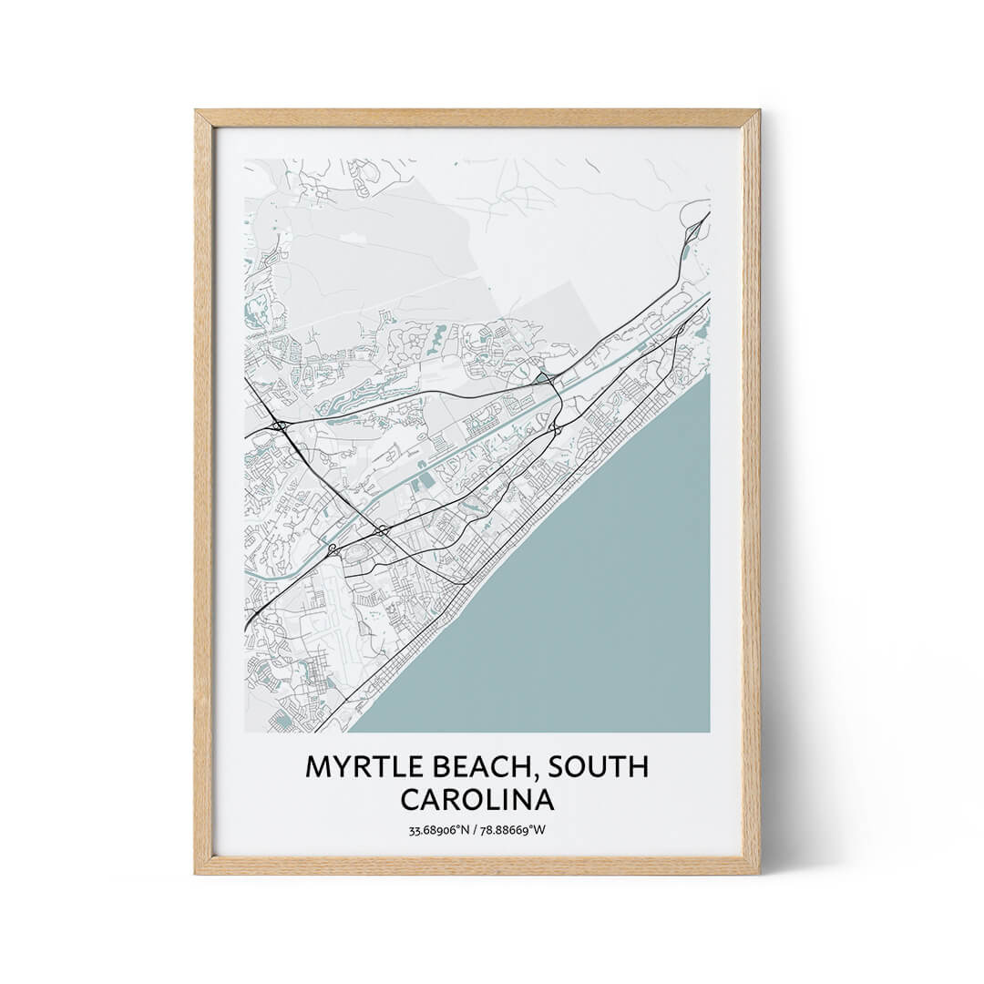 Myrtle Beach city map poster