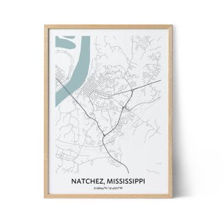 Natchez city map poster