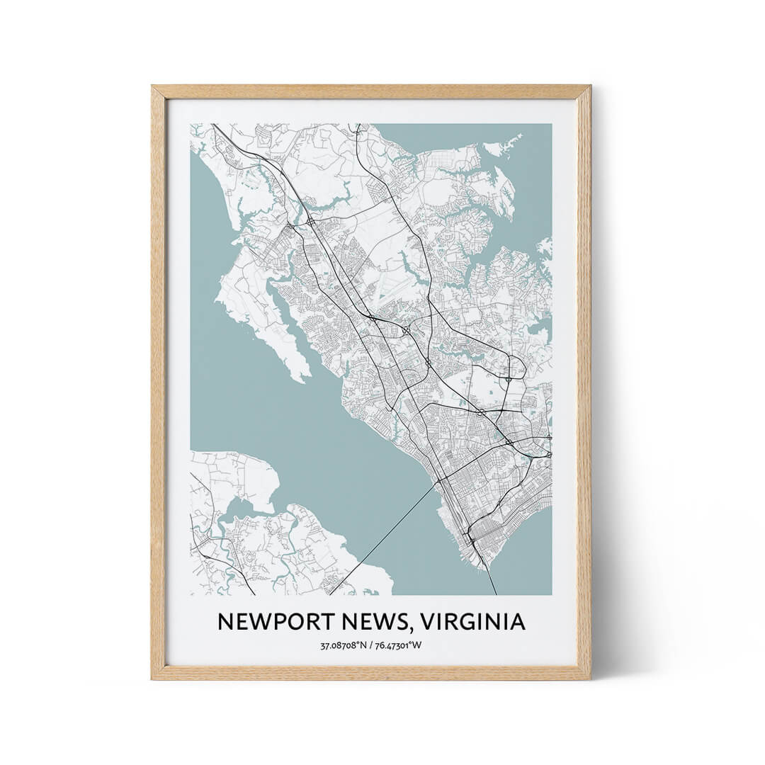 Newport News city map poster