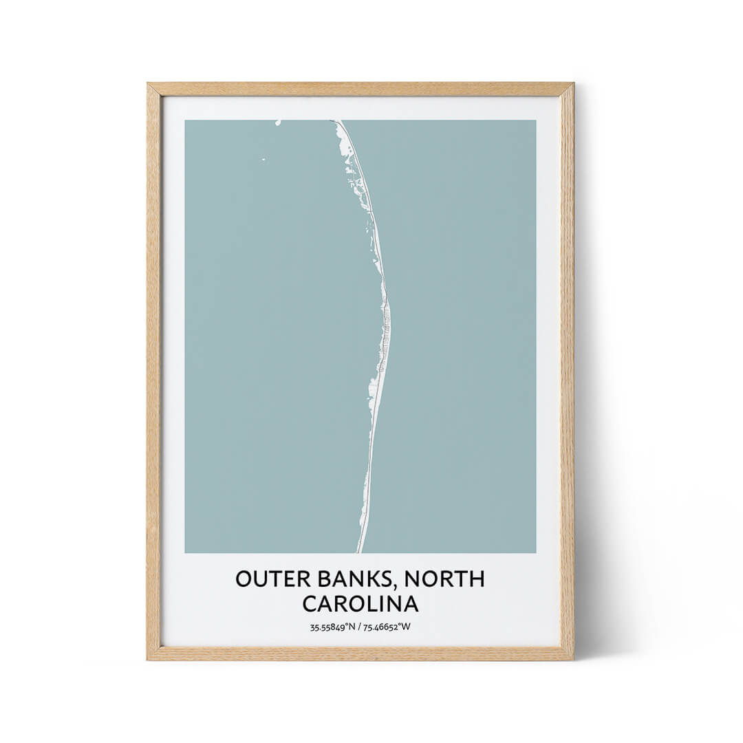 Outer Banks city map poster