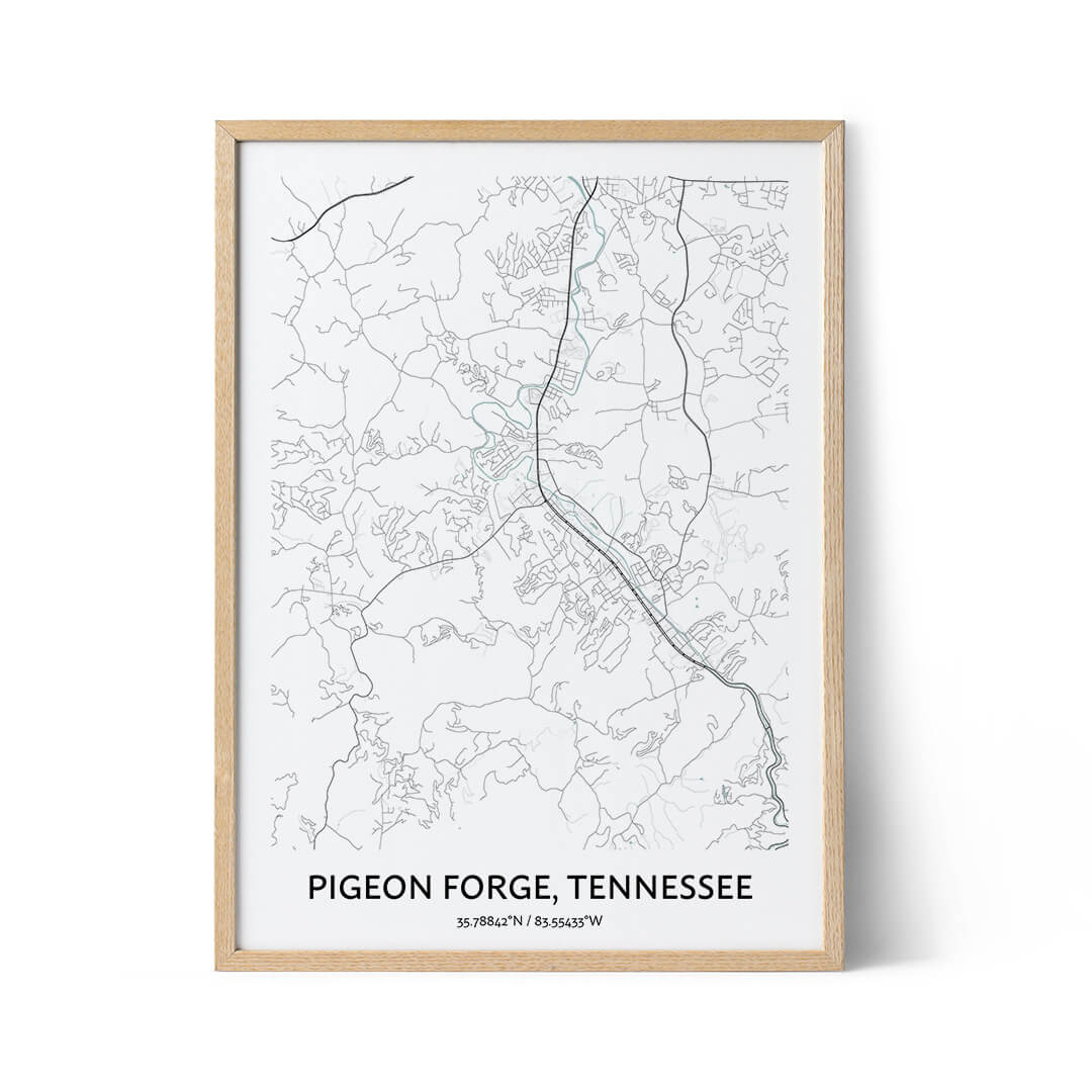 Pigeon Forge city map poster